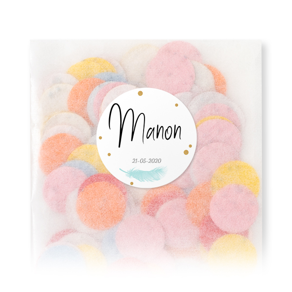 Biodegradable confetti with round stickers - 12 pcs