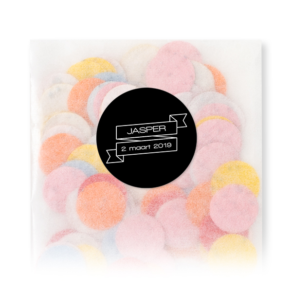 Biodegradable confetti with round stickers - 12 pcs