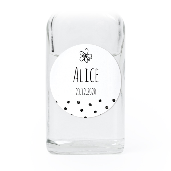 Mini-Flaschen mit Sticker Rund - 12 Stk. 