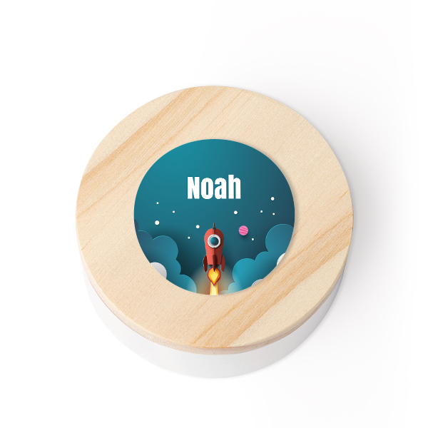 Geschenkdoosjes met houten deksel en sticker - Set van 12