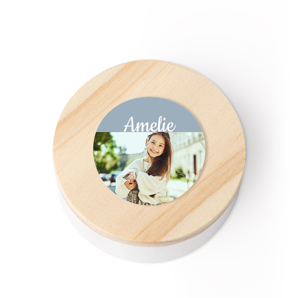 Tin box wooden lid sticker - set of 12