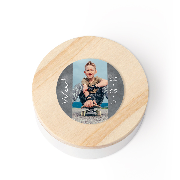 Tin box wooden lid sticker - set of 12