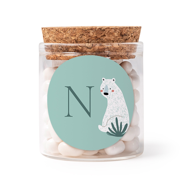 Snoeppot met sticker Rond - Set van 12