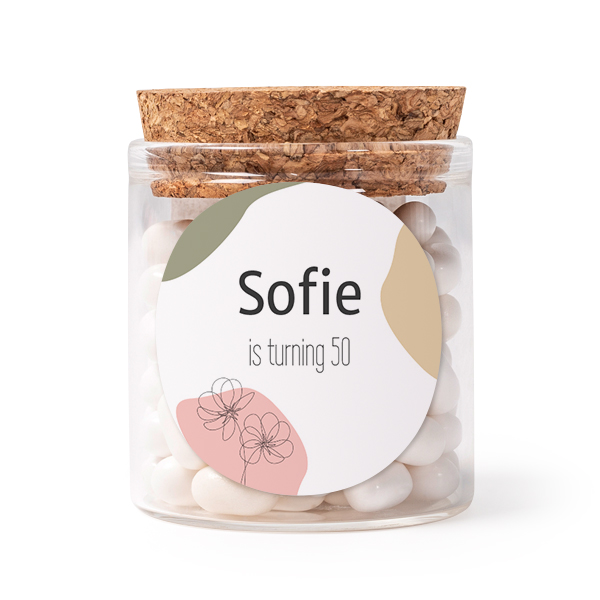 Snoeppot met sticker Rond - Set van 12 Snoeppot met sticker Rond - Set van 12