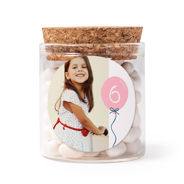 Glass jars with round stickers - set of 12 Glass jars with round stickers - set of 12