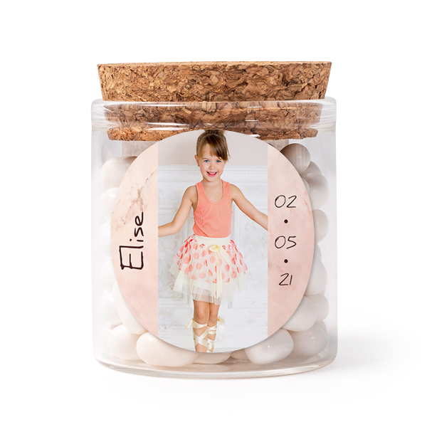 Mini-Glas personalisiert mit rundem Sticker - 12 Stk.