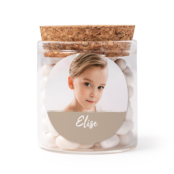 Snoeppot met sticker Rond - Set van 12 Snoeppot met sticker Rond - Set van 12