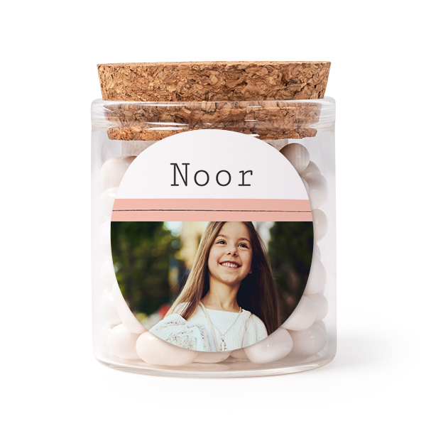 Glass jars with round stickers - set of 12