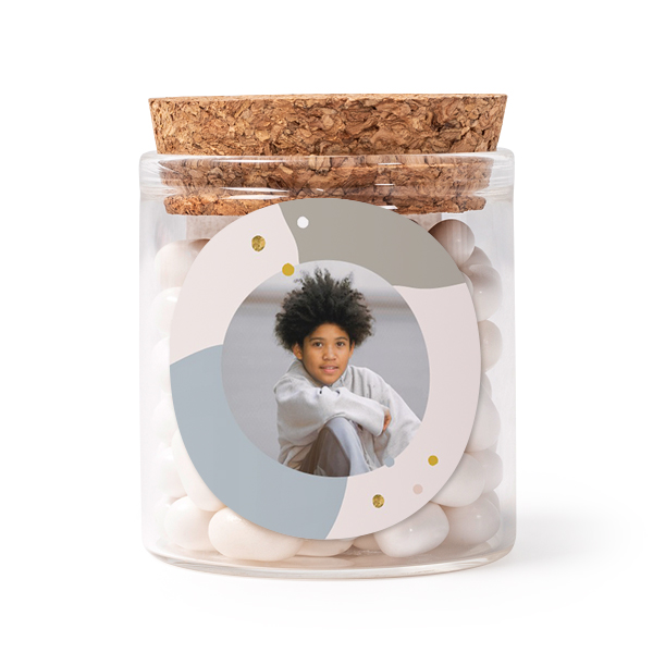 Mini bocal avec stickers rond (lot de 12) Mini bocal avec stickers rond (lot de 12)