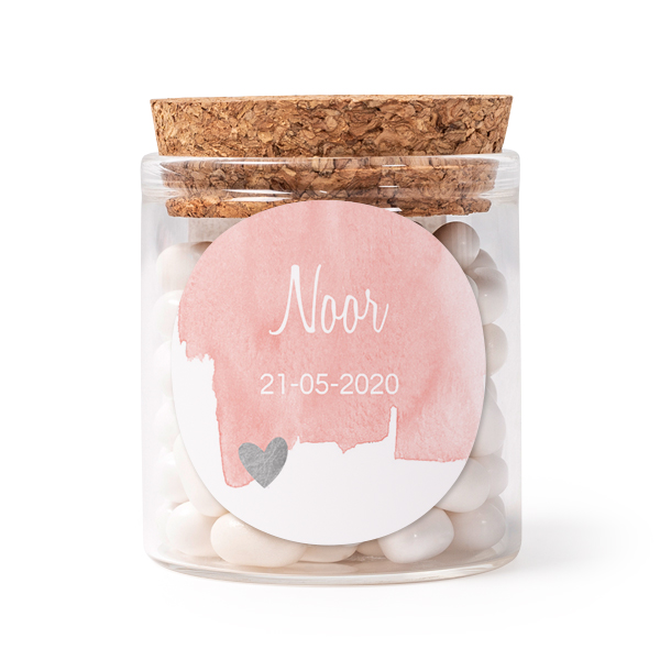 Glass jars with round stickers - set of 12 Glass jars with round stickers - set of 12