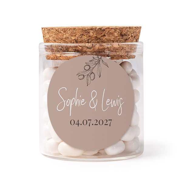 Snoeppot met sticker Rond - Set van 12 Snoeppot met sticker Rond - Set van 12