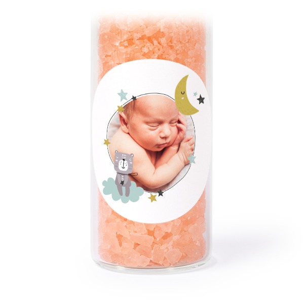 Mini-Glasröhrchen Set mit runden Stickern & Badesalz Pink - 12 Stk.