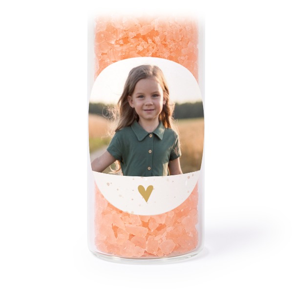 Mini-Glasröhrchen Set mit runden Stickern & Badesalz Pink - 12 Stk.
