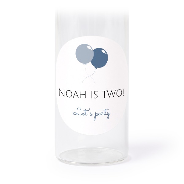 Glass tube with cork and round stickers - 12 pcs