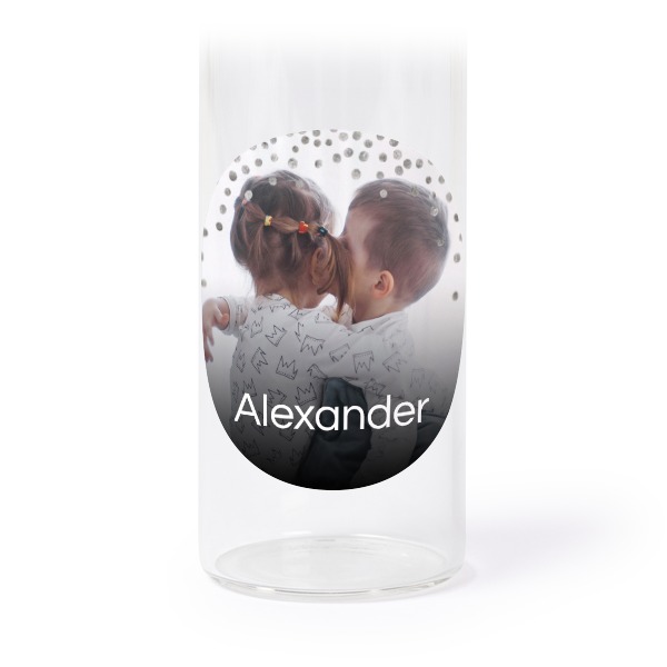 Glazen buisjes met ronde stickers - set van 12