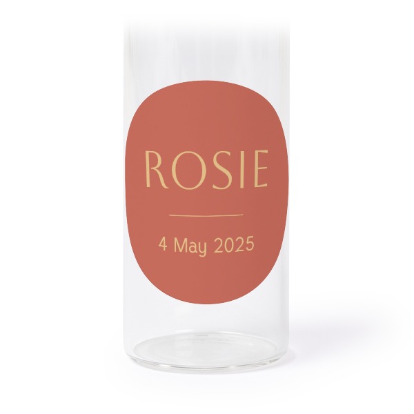 Glazen buisjes met ronde stickers - set van 12