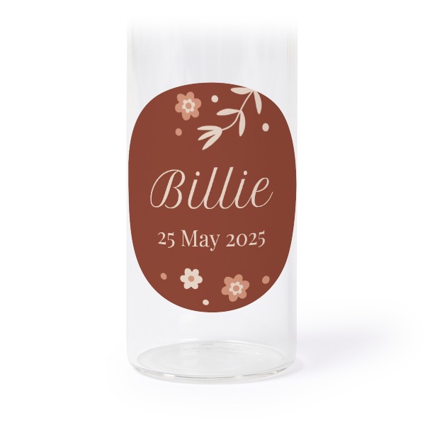 Glass tube with cork and round stickers - 12 pcs Glass tube with cork and round stickers - 12 pcs