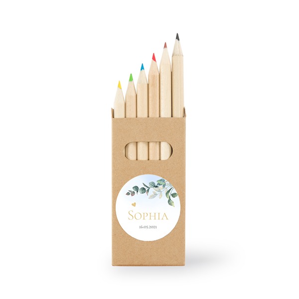 Colored Pencils Sticker Round - set of 12 Colored Pencils Sticker Round - set of 12