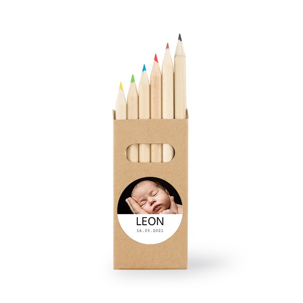 Colored Pencils Sticker Round - set of 12 Colored Pencils Sticker Round - set of 12