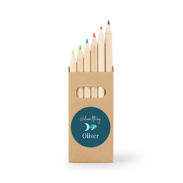 Colored Pencils Sticker Round - set of 12 Colored Pencils Sticker Round - set of 12