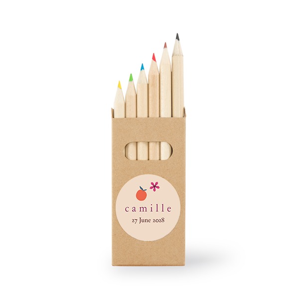 Colored Pencils Sticker Round - set of 12 Colored Pencils Sticker Round - set of 12