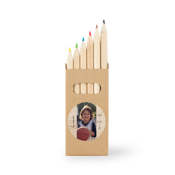 Colored Pencils Sticker Round - set of 12