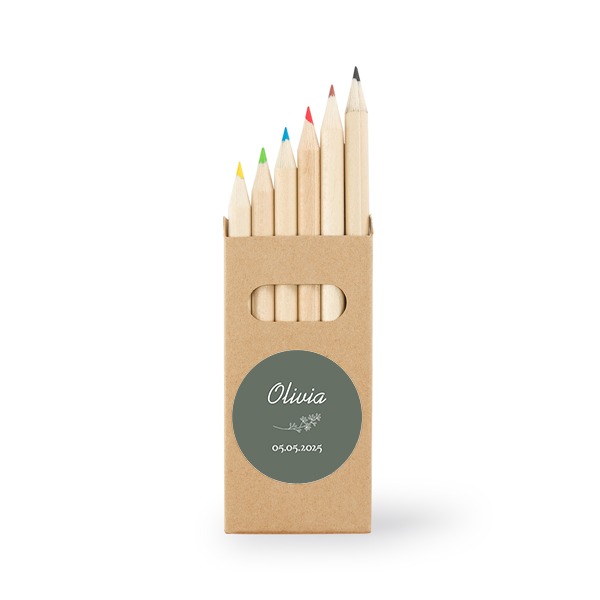Colored Pencils Sticker Round - set of 12 Colored Pencils Sticker Round - set of 12