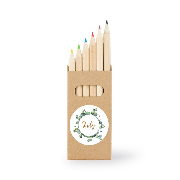 Colored Pencils Sticker Round - set of 12 Colored Pencils Sticker Round - set of 12