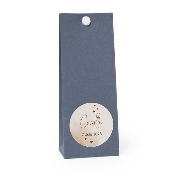 Sachet confiseur rond bleu lot de 12