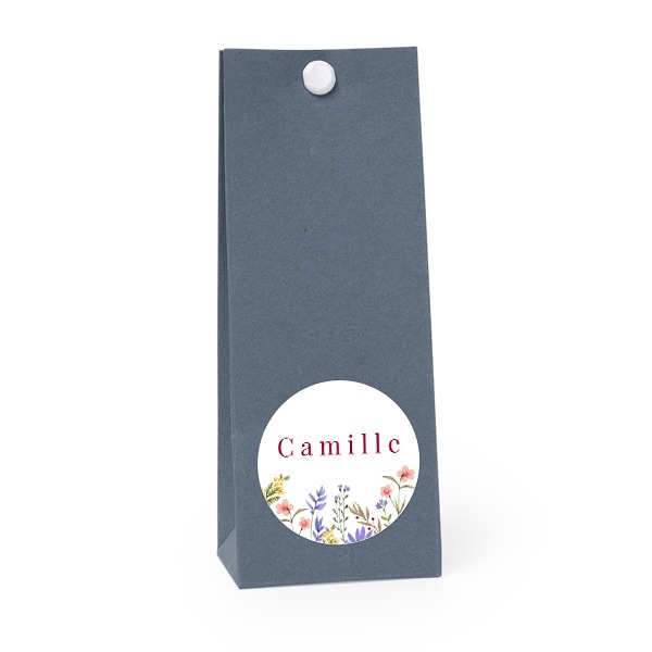 Sachet confiseur rond bleu lot de 12