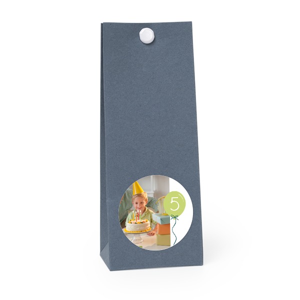 Sachet confiseur rond bleu lot de 12