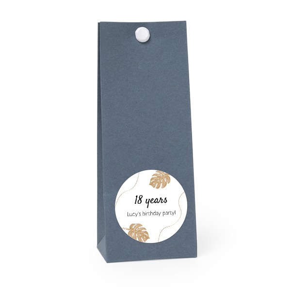 Snoepzakjes blauw rond set van 12