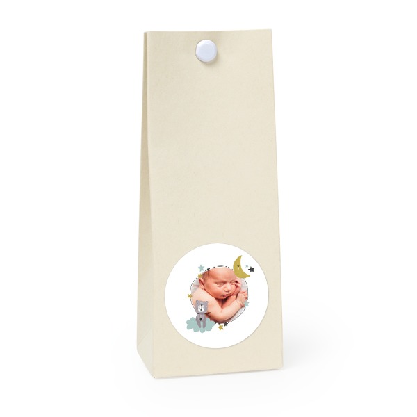 Party favours bag vanilla round 4cm