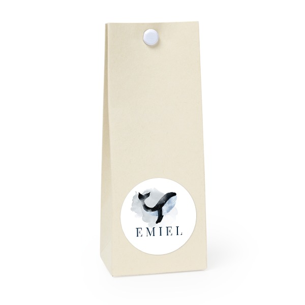 Beige runde Geschenktüte - 12 Stk. 