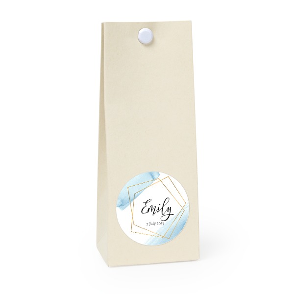 Beige runde Geschenktüte - 12 Stk. 