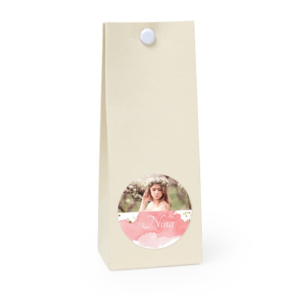 Party favours bag vanilla round 4cm