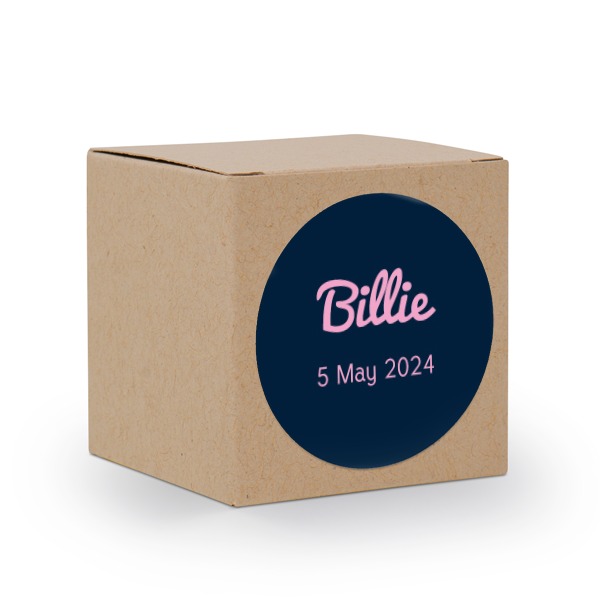 Partybox Braunes Kraftpapier mit Sticker rund - 24 Stk.