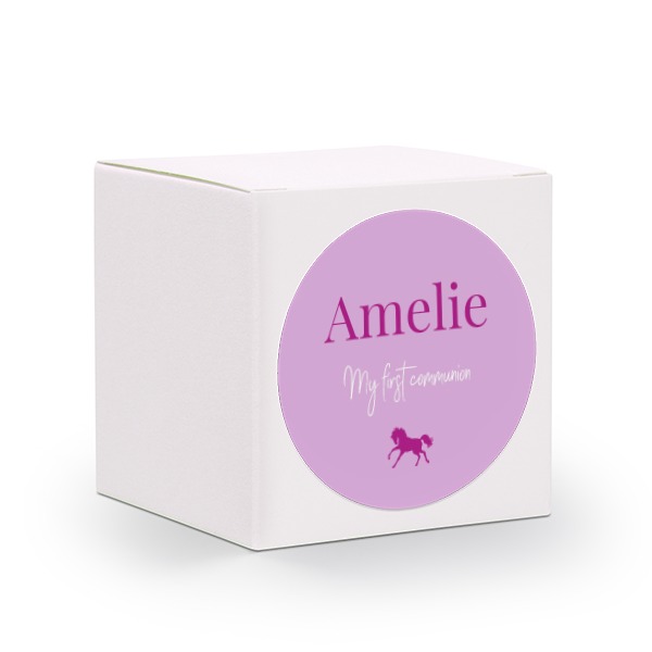 Partybox Weiss mit Sticker rund - 24 Stk.