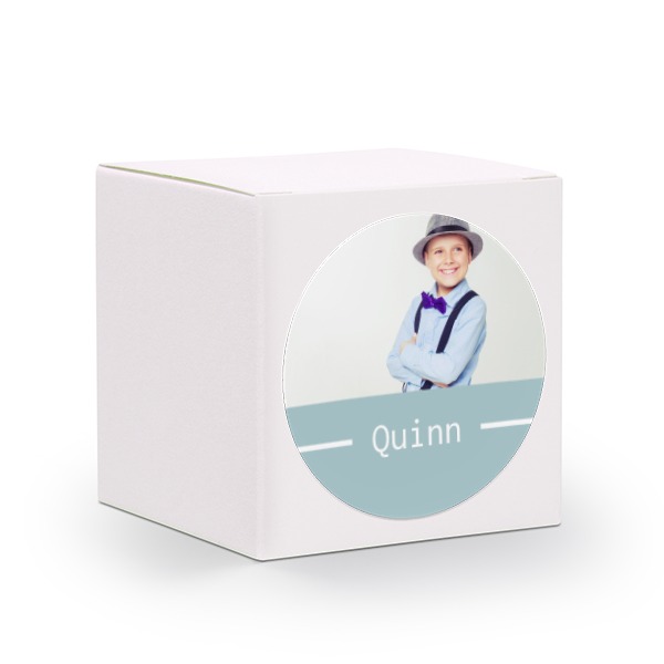 Cadeaudoos wit met ronde sticker - Set van 24