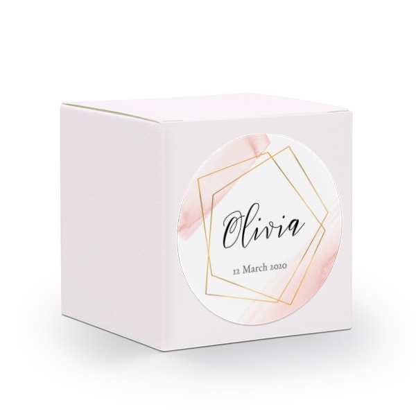 Cadeaudoos wit met ronde sticker - Set van 24 Cadeaudoos wit met ronde sticker - Set van 24