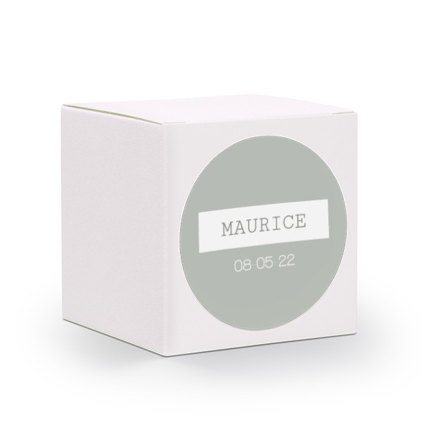 Boîte blanche, sticker rond (lot de 24)