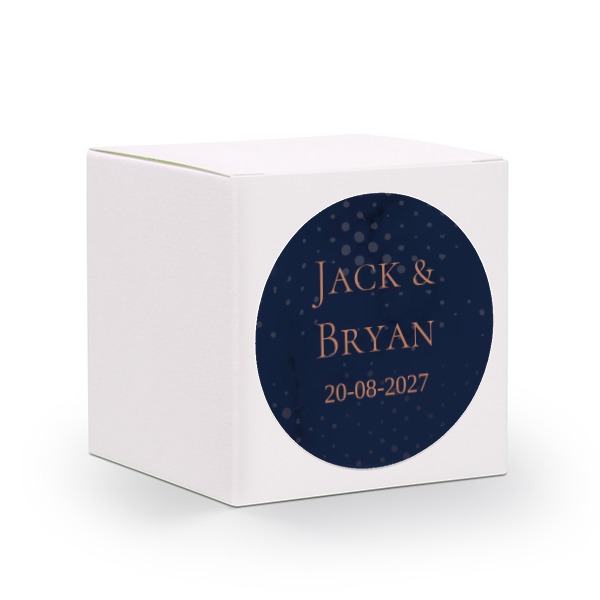 Boîte blanche, sticker rond (lot de 24)