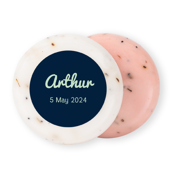Round Bar of Soap with Sticker (set of 12)