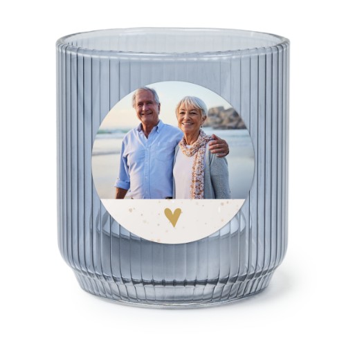 Windlichter blau mit Aufkleber Rund - 6 Stk. 
