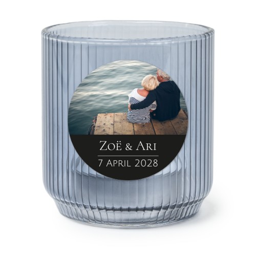Windlichter blau mit Aufkleber Rund - 6 Stk. 