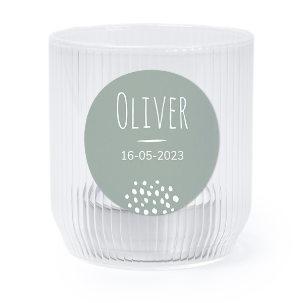 Windlichter transparent mit Aufkleber Runde - 6 Stk. 