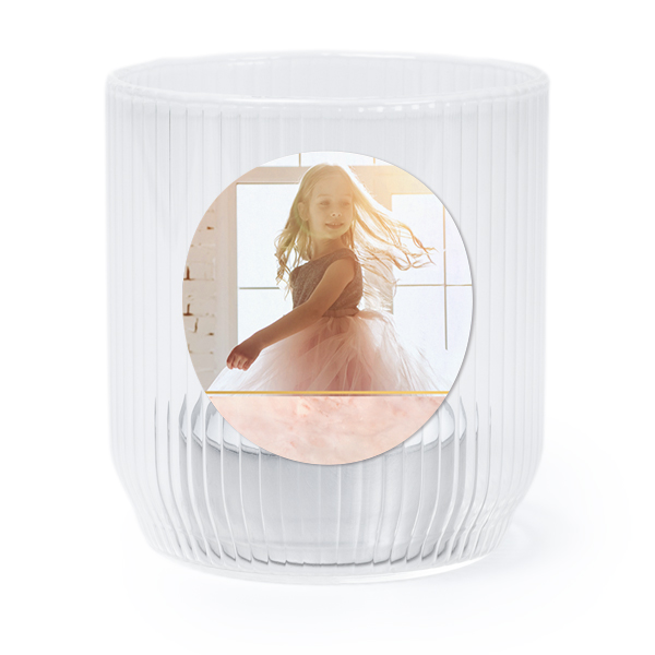 Windlichter transparent mit Aufkleber Runde - 6 Stk. 