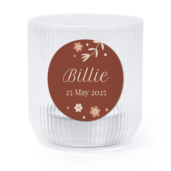 Windlichter transparent mit Aufkleber Runde - 6 Stk. 