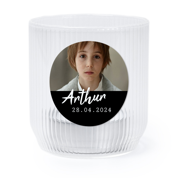 Windlichter transparent mit Aufkleber Runde - 6 Stk. 