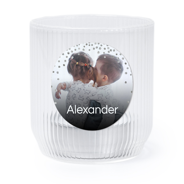 Windlichter transparent mit Aufkleber Runde - 6 Stk. 